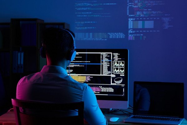 Profesional trabajando con su computadora